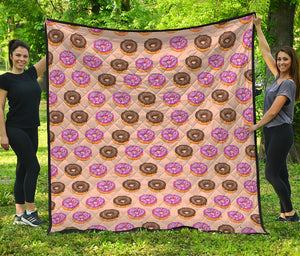 8-Bit Pixel Donut Print Quilt