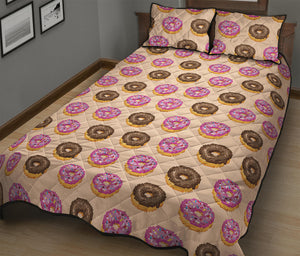 8-Bit Pixel Donut Print Quilt Bed Set