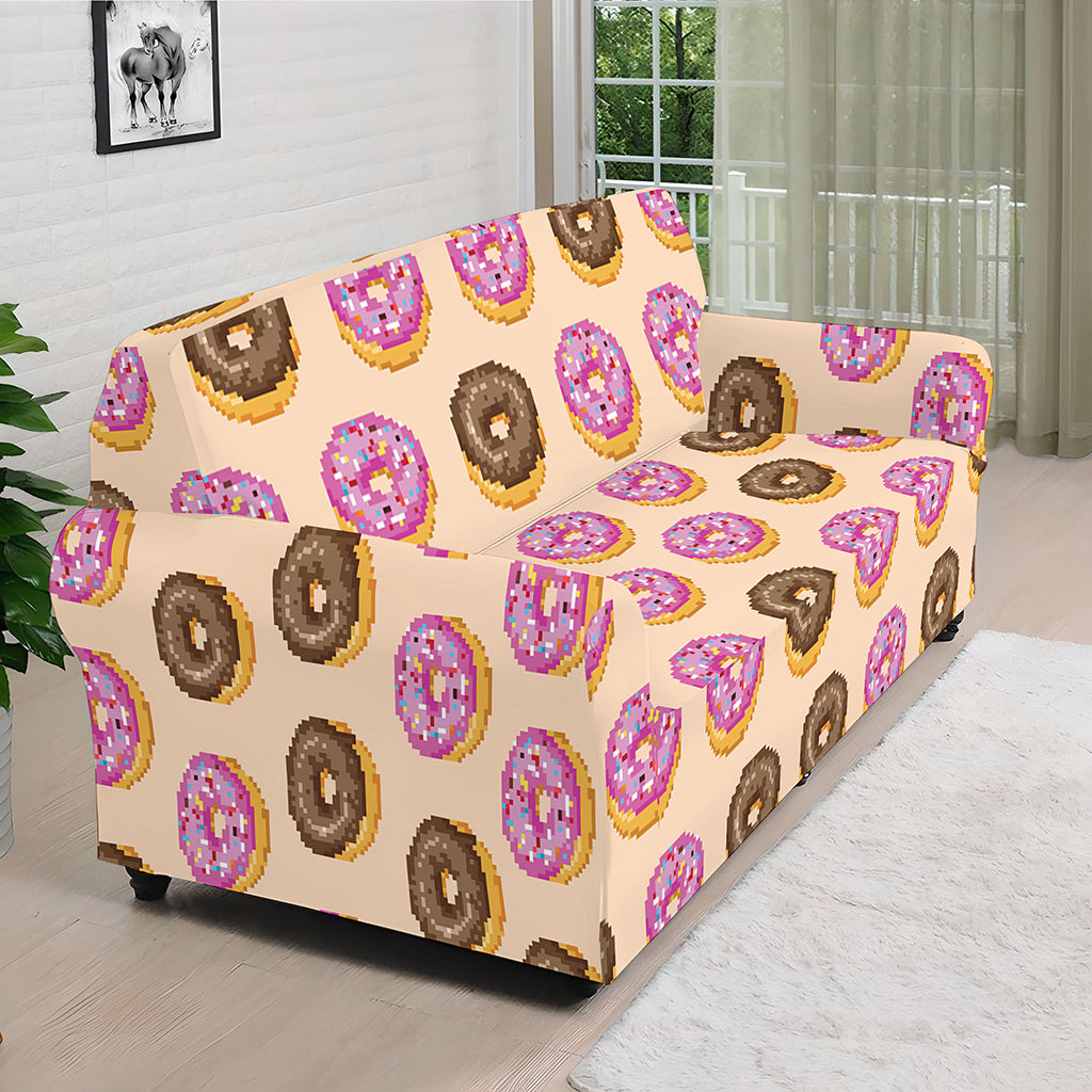 8-Bit Pixel Donut Print Sofa Cover