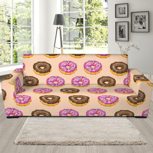 8-Bit Pixel Donut Print Sofa Slipcover