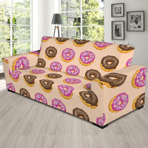 8-Bit Pixel Donut Print Sofa Slipcover