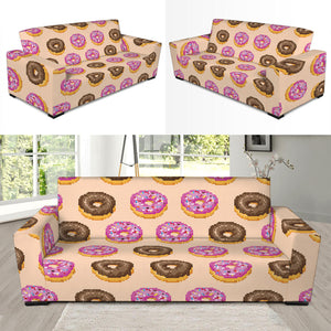 8-Bit Pixel Donut Print Sofa Slipcover