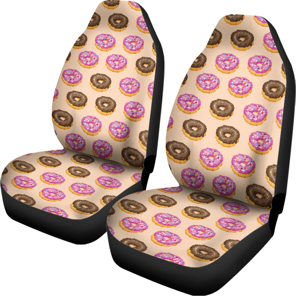 8-Bit Pixel Donut Print Universal Fit Car Seat Covers