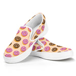 8-Bit Pixel Donut Print White Slip On Shoes