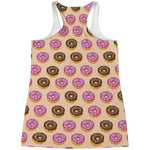 8-Bit Pixel Donut Print Women's Racerback Tank Top