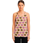 8-Bit Pixel Donut Print Women's Racerback Tank Top