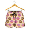 8-Bit Pixel Donut Print Women's Shorts