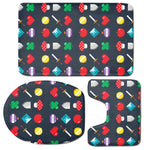 8-Bit Pixel Game Items Print 3 Piece Bath Mat Set