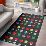 8-Bit Pixel Game Items Print Area Rug