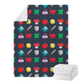8-Bit Pixel Game Items Print Blanket