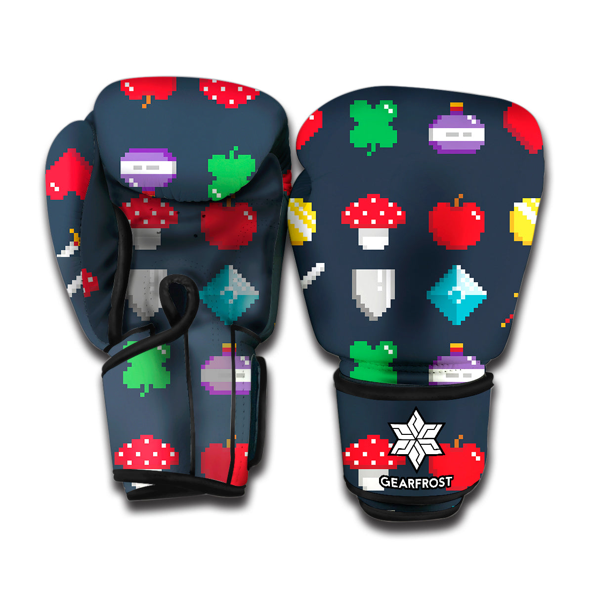 8-Bit Pixel Game Items Print Boxing Gloves