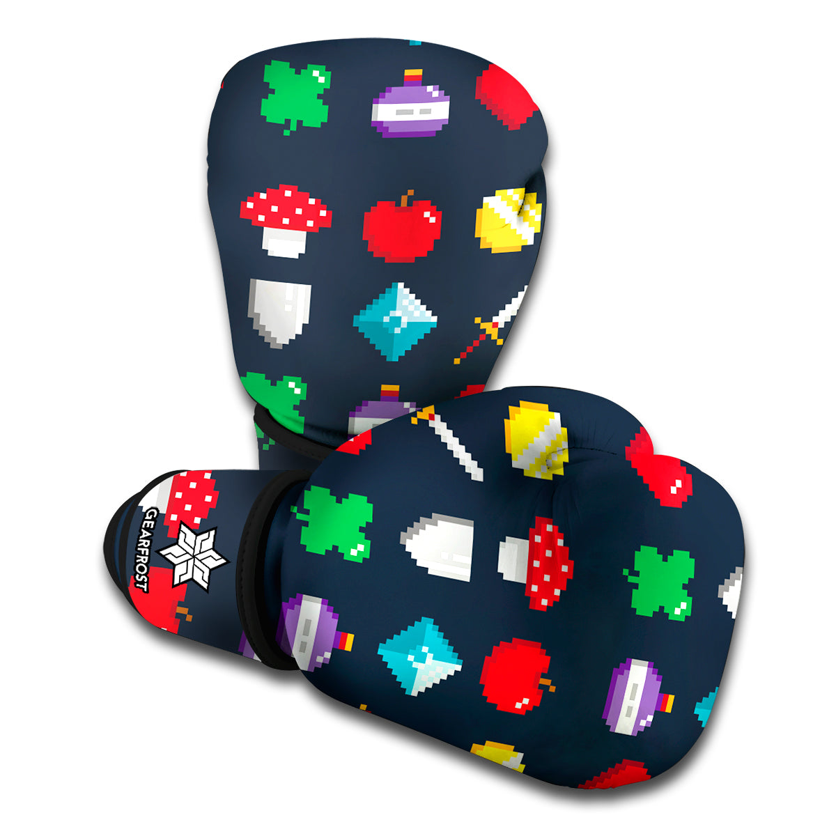 8-Bit Pixel Game Items Print Boxing Gloves