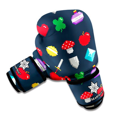 8-Bit Pixel Game Items Print Boxing Gloves