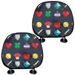 8-Bit Pixel Game Items Print Car Headrest Covers