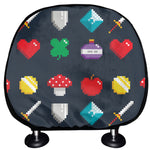 8-Bit Pixel Game Items Print Car Headrest Covers