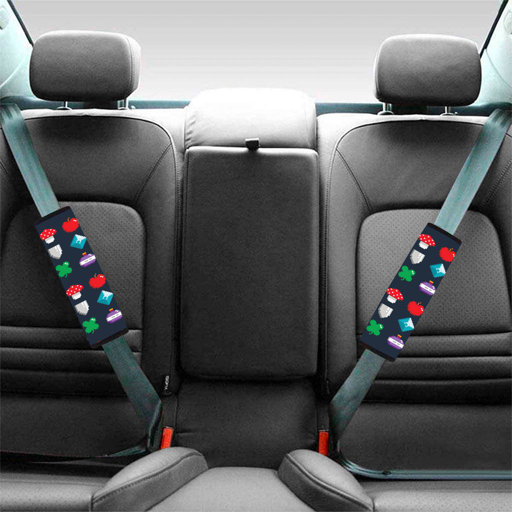 8-Bit Pixel Game Items Print Car Seat Belt Covers
