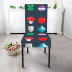 8-Bit Pixel Game Items Print Dining Chair Slipcover