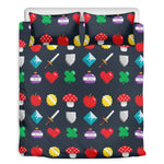 8-Bit Pixel Game Items Print Duvet Cover Bedding Set
