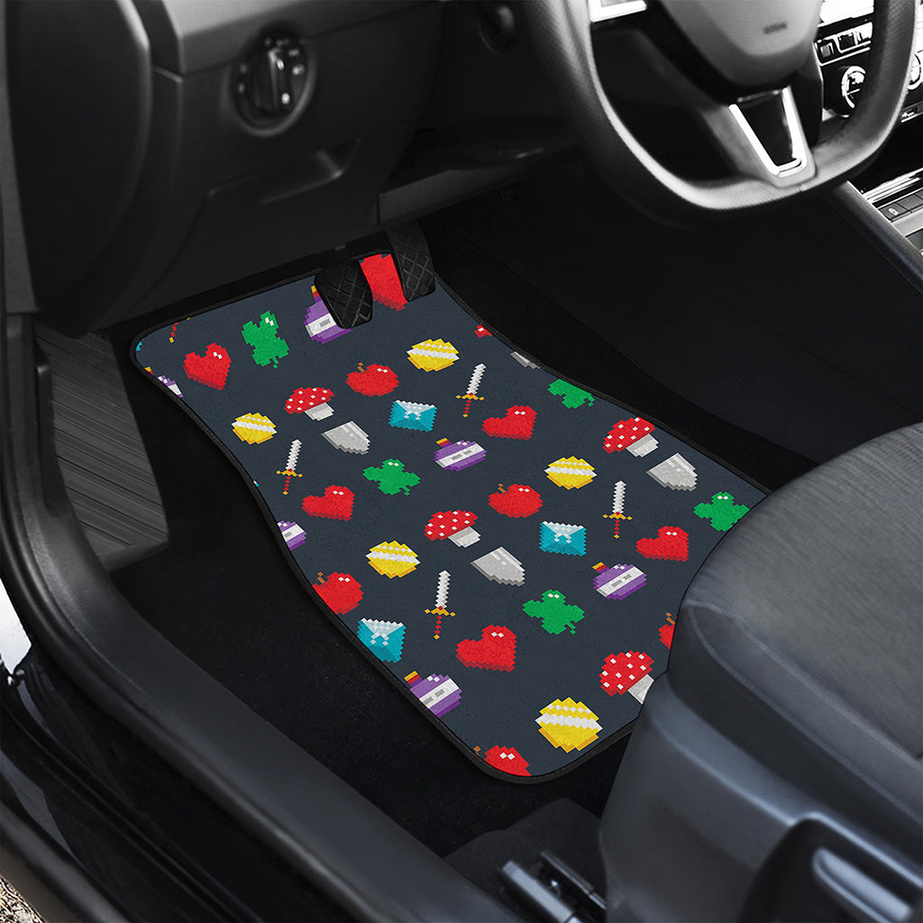 8-Bit Pixel Game Items Print Front and Back Car Floor Mats