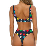 8-Bit Pixel Game Items Print Front Bow Tie Bikini