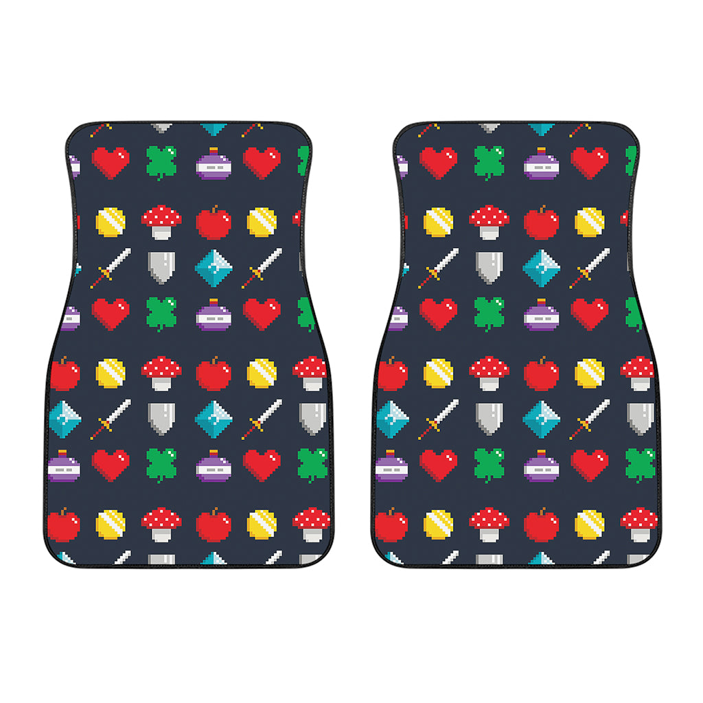 8-Bit Pixel Game Items Print Front Car Floor Mats