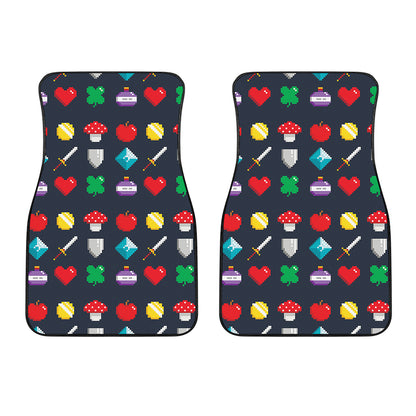 8-Bit Pixel Game Items Print Front Car Floor Mats