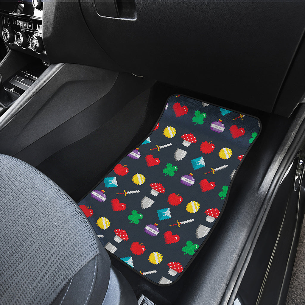 8-Bit Pixel Game Items Print Front Car Floor Mats