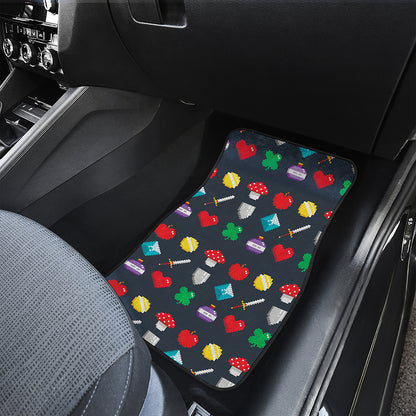 8-Bit Pixel Game Items Print Front Car Floor Mats