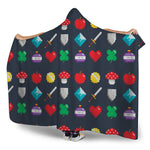 8-Bit Pixel Game Items Print Hooded Blanket