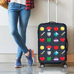 8-Bit Pixel Game Items Print Luggage Cover