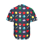 8-Bit Pixel Game Items Print Men's Baseball Jersey