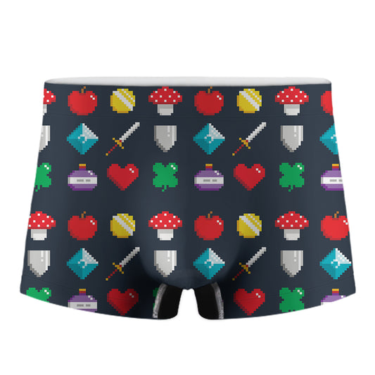 8-Bit Pixel Game Items Print Men's Boxer Briefs