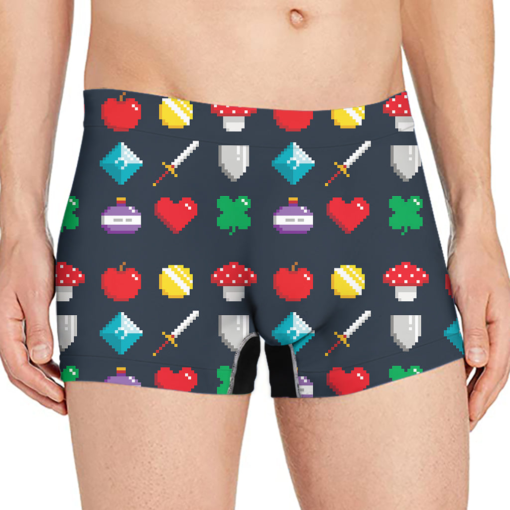 8-Bit Pixel Game Items Print Men's Boxer Briefs