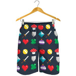 8-Bit Pixel Game Items Print Men's Shorts