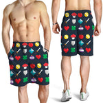 8-Bit Pixel Game Items Print Men's Shorts