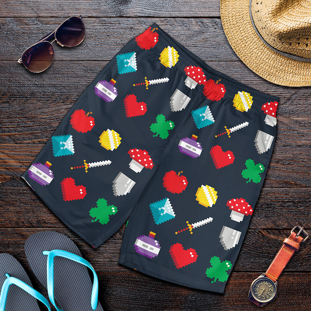 8-Bit Pixel Game Items Print Men's Shorts