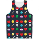 8-Bit Pixel Game Items Print Men's Tank Top