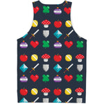 8-Bit Pixel Game Items Print Men's Tank Top