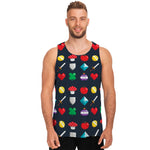 8-Bit Pixel Game Items Print Men's Tank Top