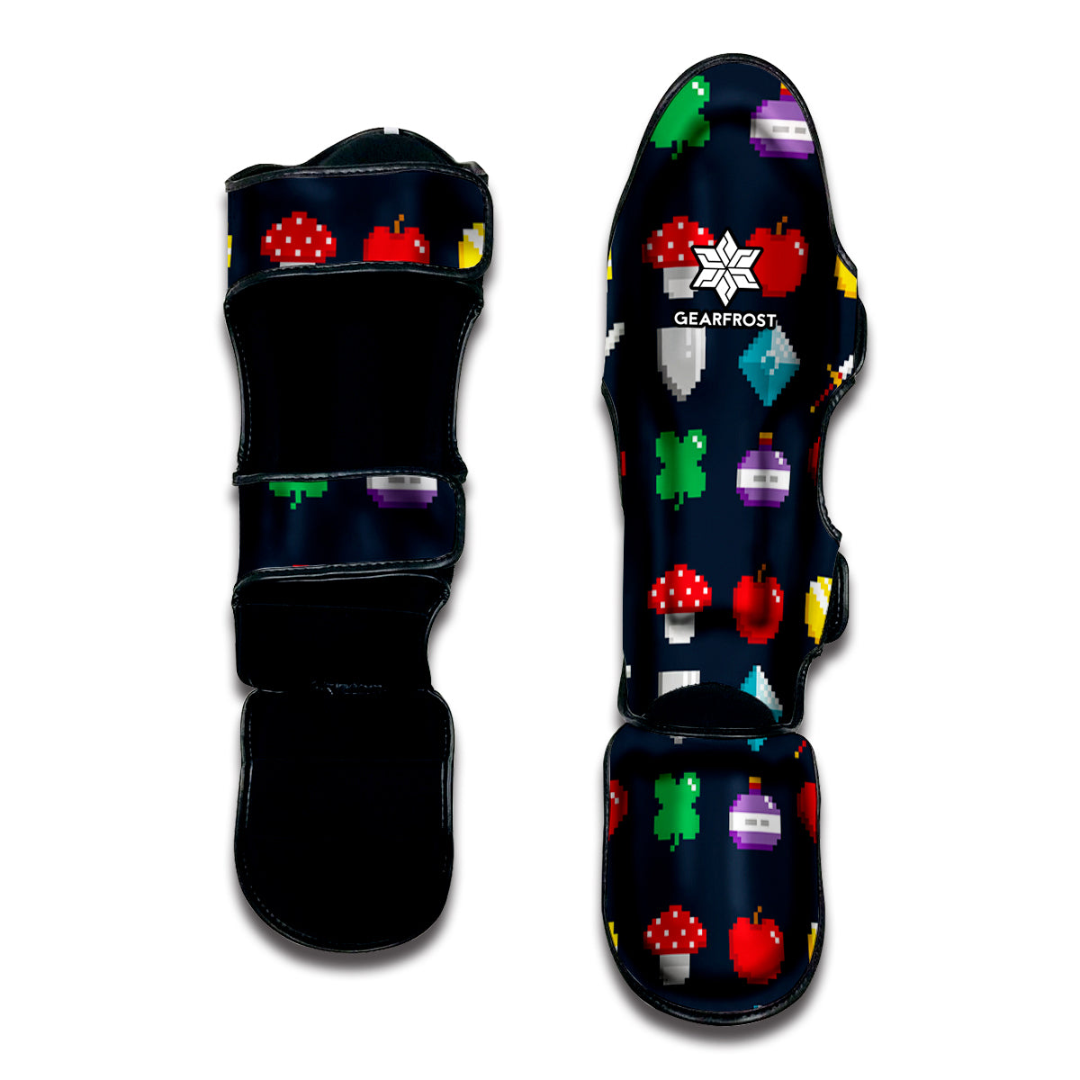 8-Bit Pixel Game Items Print Muay Thai Shin Guard