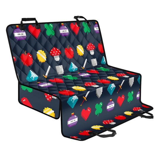8-Bit Pixel Game Items Print Pet Car Back Seat Cover