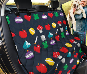 8-Bit Pixel Game Items Print Pet Car Back Seat Cover