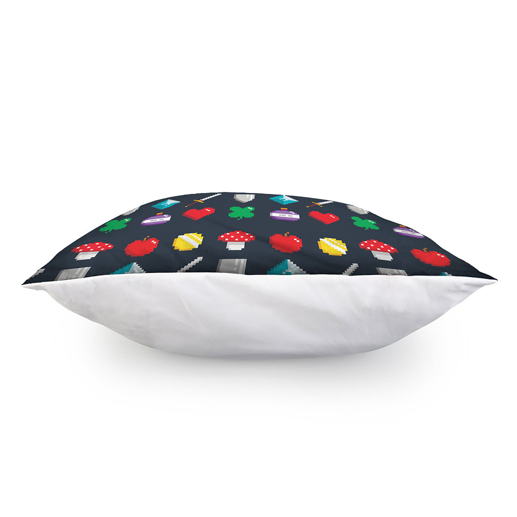 8-Bit Pixel Game Items Print Pillow Cover