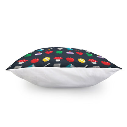 8-Bit Pixel Game Items Print Pillow Cover