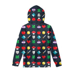 8-Bit Pixel Game Items Print Pullover Hoodie
