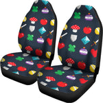 8-Bit Pixel Game Items Print Universal Fit Car Seat Covers