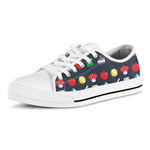 8-Bit Pixel Game Items Print White Low Top Shoes