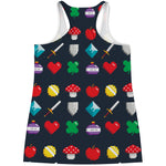 8-Bit Pixel Game Items Print Women's Racerback Tank Top
