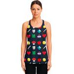 8-Bit Pixel Game Items Print Women's Racerback Tank Top