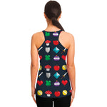 8-Bit Pixel Game Items Print Women's Racerback Tank Top